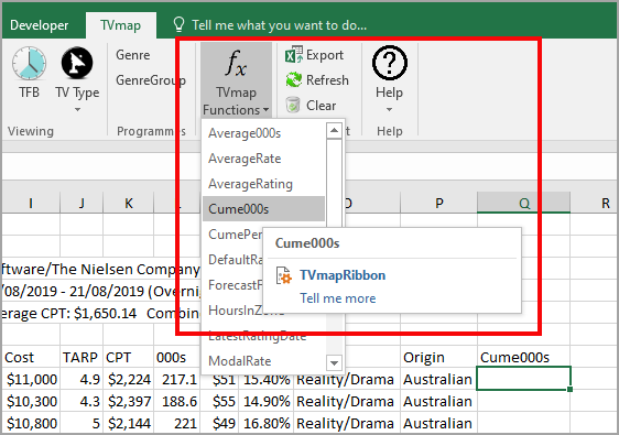 Excel.Custom.Cume000s.TVmap.Functions.Drop.Down